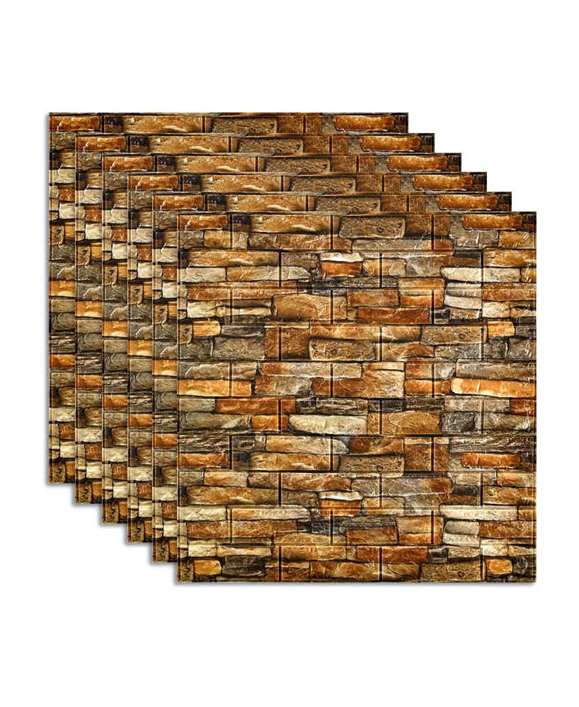 Panel de pared de espuma suave autoadhesivo 3D 77x70 cm