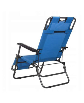 Chaise longue plegable para terraza o jardín, regulable, 120kg, azul