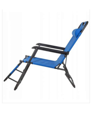 Chaise longue plegable para terraza o jardín, regulable, 120kg, azul